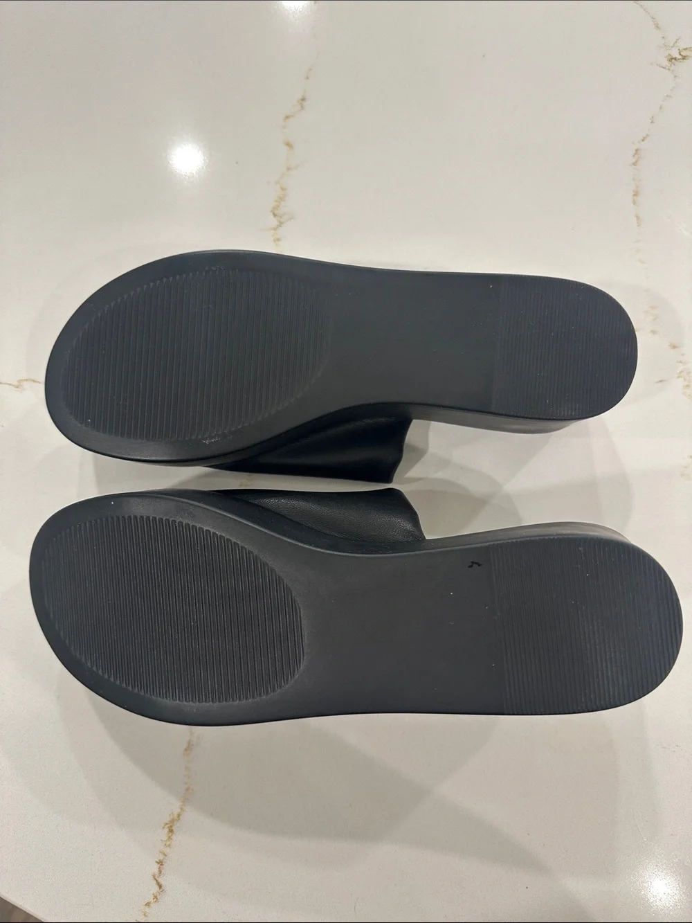 Black Platform Slide Sandals - Unbranded